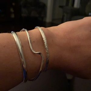 3 sterling silver cuff bracelets